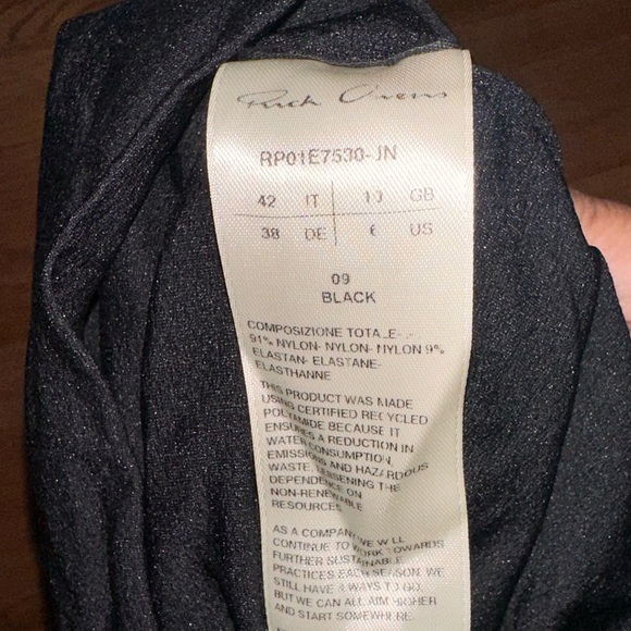 RICK OWENS Black Hollywood Prong MinidressSize M